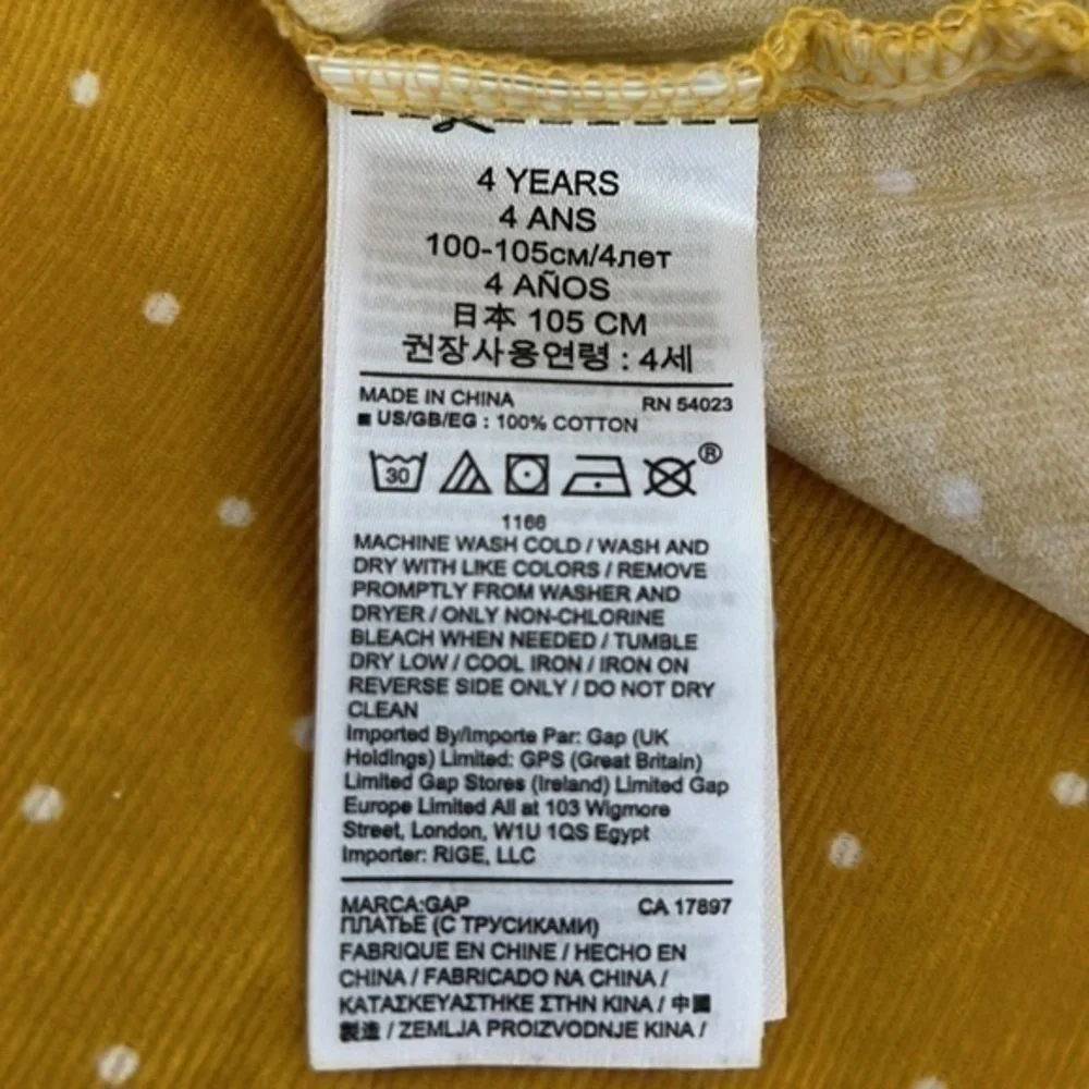 Gap polka dot dress Mustard Color Size 4T